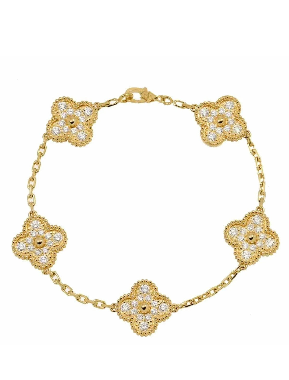 Crystal Clover Motif Bracelet