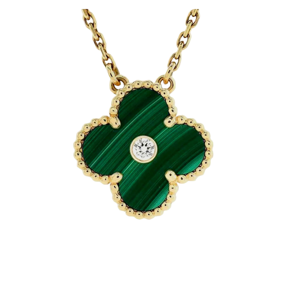 Emerald Stone Clover Necklace